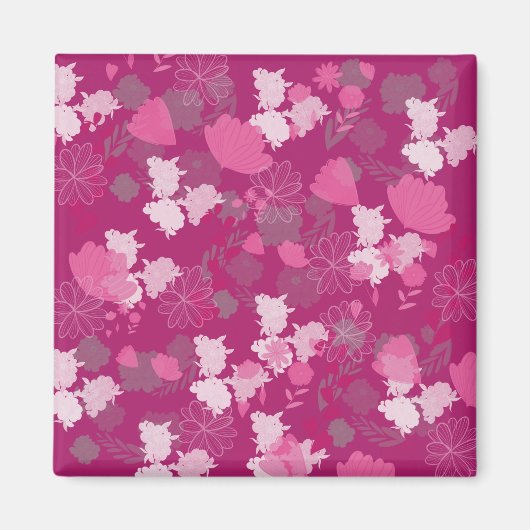 Blume rosa magnet (Vorne)