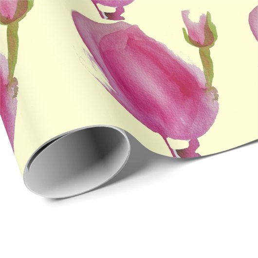 Blume Rosa Magnolia Geschenkpapier (Rolleneckpunkt)