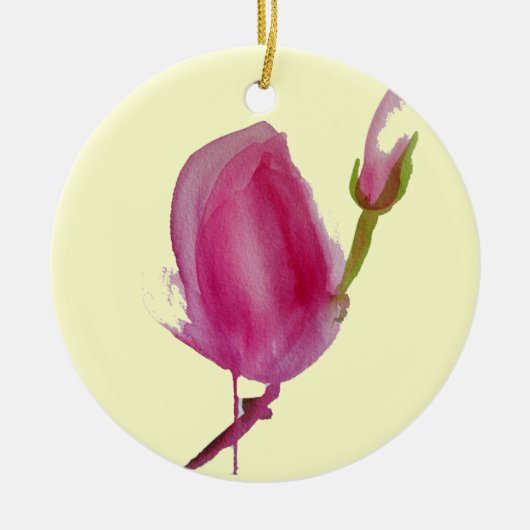 Blume Rosa Magnolia Keramikornament (Vorne)