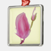 Blume Rosa Magnolia Ornament Aus Metall (Links)