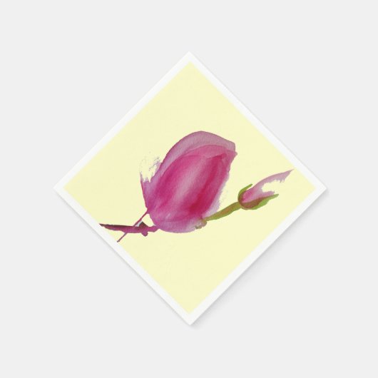 Blume Rosa Magnolia Serviette (Ecke)