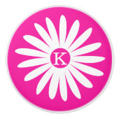 Blume Rosa Monogramm-Drehknopf Keramikknauf (Vorderseite)