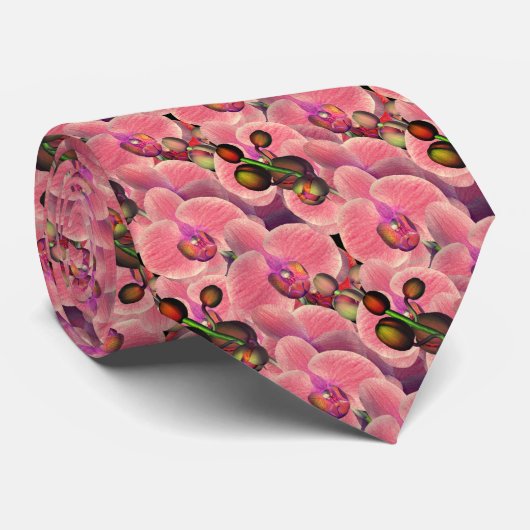Blume Rosa Orchid Krawatte (Gerollt)