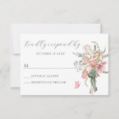 Blume rosa Pastellfarben RSVP Karte (Vorderseite)