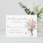 Blume rosa Pastellfarben RSVP Karte (Stehend Vorderseite)