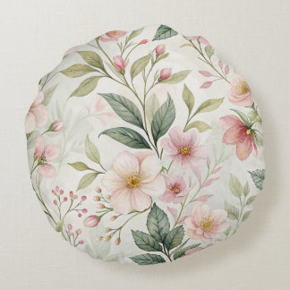 Blume rosa Pastellfarben Rundes Kissen