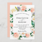 Blume Rosa Rosa Hochzeit Einladung (Vorne/Hinten)