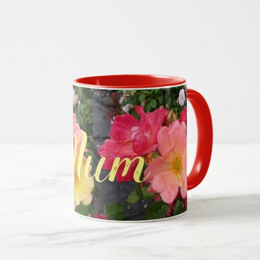 Blume Rosa Rose Rose Mutter Tasse (VorderseiteRechts)