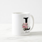 Blume Rosa Rosen Tasse der ersten L-Monogramm-Flor (VorderseiteRechts)
