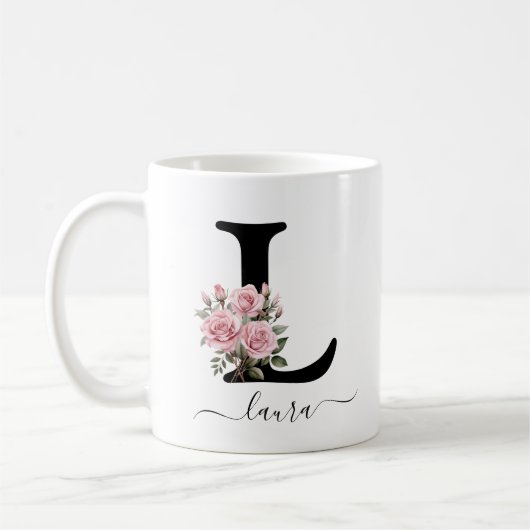 Blume Rosa Rosen Tasse der ersten L-Monogramm-Flor (Links)