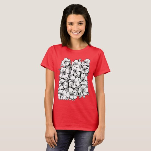 Blume Rosa Rot T-Shirt (Vorne ganz)