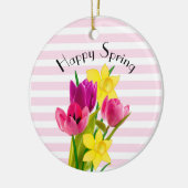 Blume Rosa Tulpen und Dochsen Keramik Ornament (Links)