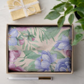 Blume Rosa und Blau Wasserfarben Garten Dekoupage Seidenpapier (Geschenk)