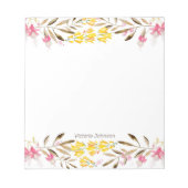 Blume Rosa und Gelb Notizblock (Vorderseite)