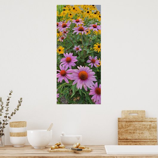 Blume Rosa und Gelbkon Naturfotografie Poster (Küche)