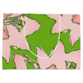 Blume Rosa und grüne AKA-Studentinnenverbindung Große Geschenktüte (Rückseite)