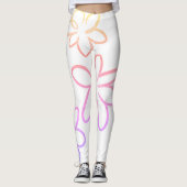 Blume: rosa und orange leggings (Vorderseite)