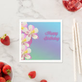 Blume rosa und weiß serviette (Beispiel)