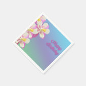 Blume rosa und weiß serviette (Ecke)