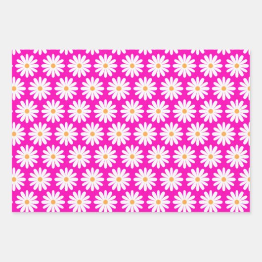 Blume Rosa und Weiße Daisy Geschenkpapier Set (Vorderseite 2)