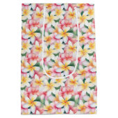 Blume Rosa und Weiße Plumeria Mittlere Geschenktüte (Rückseite)