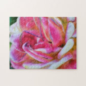 Blume Rosa und Weiße Rosenblätter Puzzle (Horizontal)