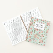 Blume Rosa Wasserfarbe Blumenmuster Notizblock (Innenseite)