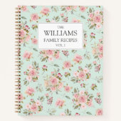 Blume Rosa Wasserfarbe Blumenmuster Notizblock (Vorderseite)