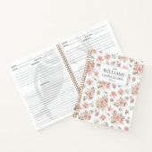 Blume Rosa Wasserfarbe Blumenmuster Notizblock (Innenseite)