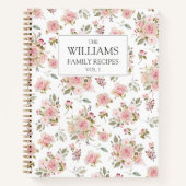 Blume Rosa Wasserfarbe Blumenmuster Notizblock (Vorderseite)