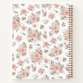Blume Rosa Wasserfarbe Blumenmuster Notizblock (Rückseite)