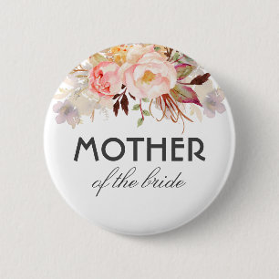 Blume Rosa Wasserfarbe Rosa Hochzeit Button