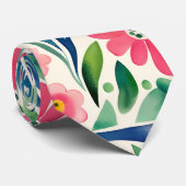 Blume Rosa Wasserfarben Art Krawatte (Gerollt)