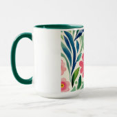 Blume Rosa Wasserfarben Art Tasse (Links)