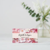 Blume Rosa weißes Foto QR-Logo Visitenkarte (Stehend Vorderseite)