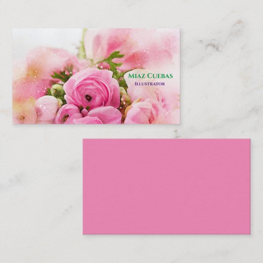 Blume Rose Bouquet Abstrakt Visitenkarte (Vorne/Hinten)