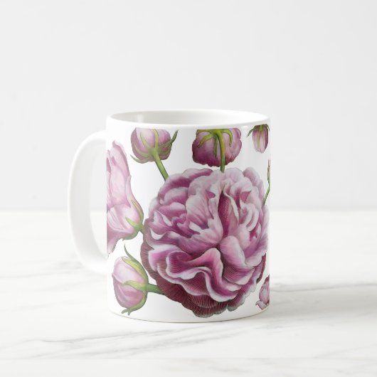 Blume Rose Camellia Kaffeetasse (Vorderseite Links)