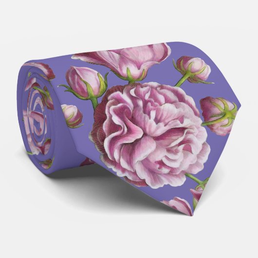 Blume Rose Camellia Krawatte (Gerollt)