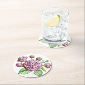 Blume Rose Camellia Runder Pappuntersetzer (Vor Ort)
