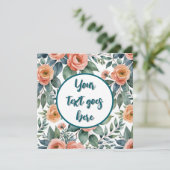 Blume Rose Einladung oder Karte (Stehend Vorderseite)