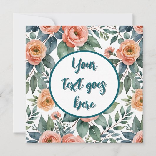 Blume Rose Einladung oder Karte (Vorderseite)