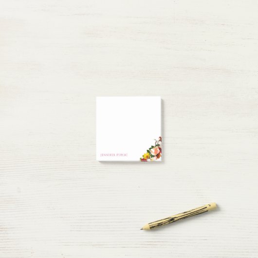 Blume Rose Farbflora Moderne Vorlage Post-it Klebezettel (Auf Schreibtisch)