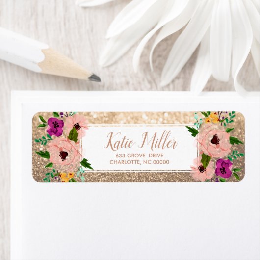 Blume Rose Gold Glitzer Label (Insitu)