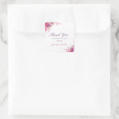 Blume Rose Handschrift Vielen Dank Vorlage Quadratischer Aufkleber (Tasche)