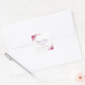 Blume Rose Handschrift Vielen Dank Vorlage Quadratischer Aufkleber (Umschlag)