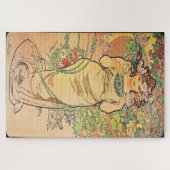 Blume - Rose: Jugendstil von Mucha Edition 2 Puzzle (Horizontal)