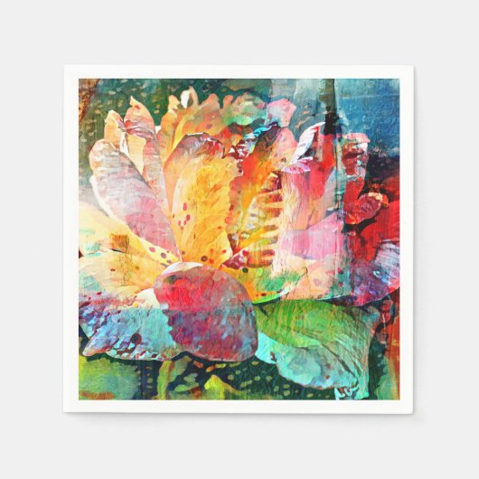 Blume Rose Serviette (Vorderseite)