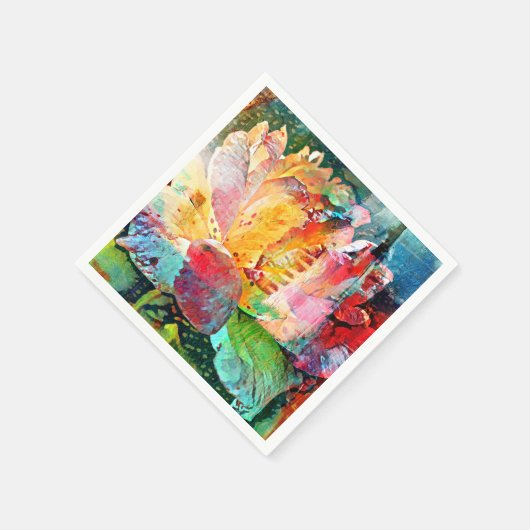 Blume Rose Serviette (Ecke)