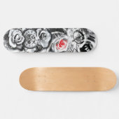 Blume Rose Uhr Geburtskind Skateboard (Horizontal)