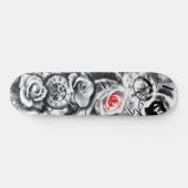 Blume Rose Uhr Geburtskind Skateboard (Horizontal)